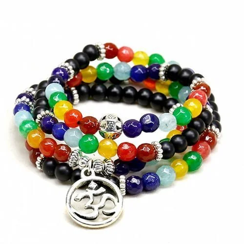 OM 108 Mala Çakra Mat Oniks