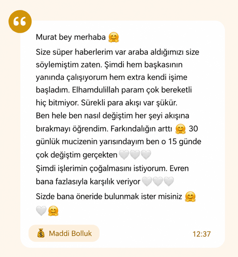 Maddi Bolluk Sizden Gelenler