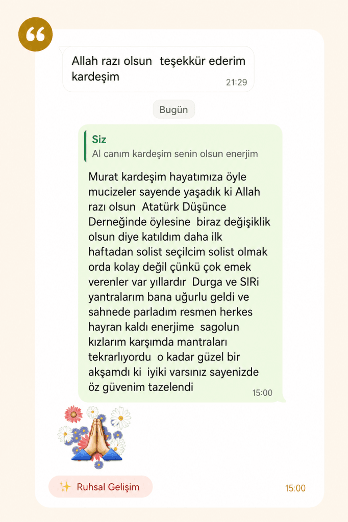 Ruhsal Gelişim Sizden Gelenler 01