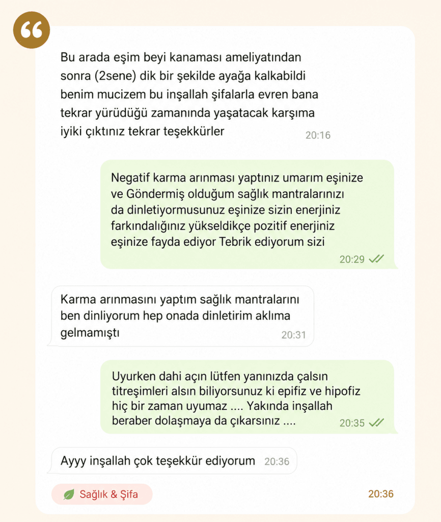 Sağlık Şifa Sizden Gelenler