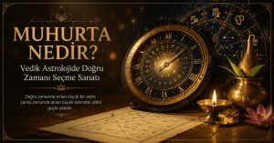 Muhurta nedir ve Vedik astrolojide doğru zamanı seçme sanatını gösteren rehber görseli